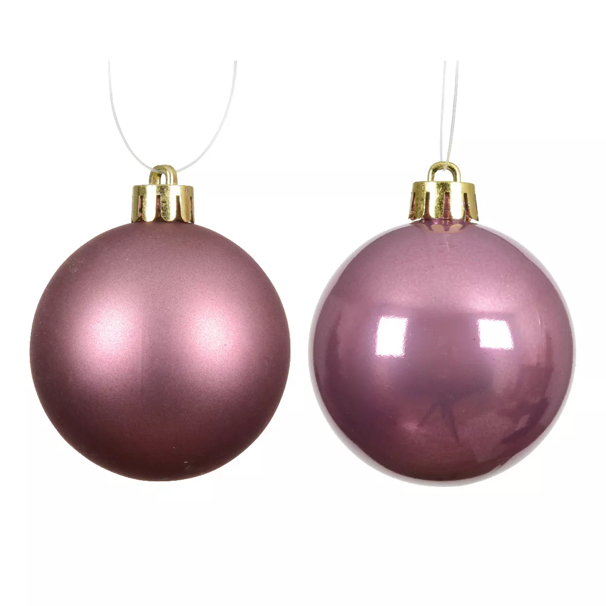 Lot de 12 boules de Noël (D60 mm) Aravis Rose pâle