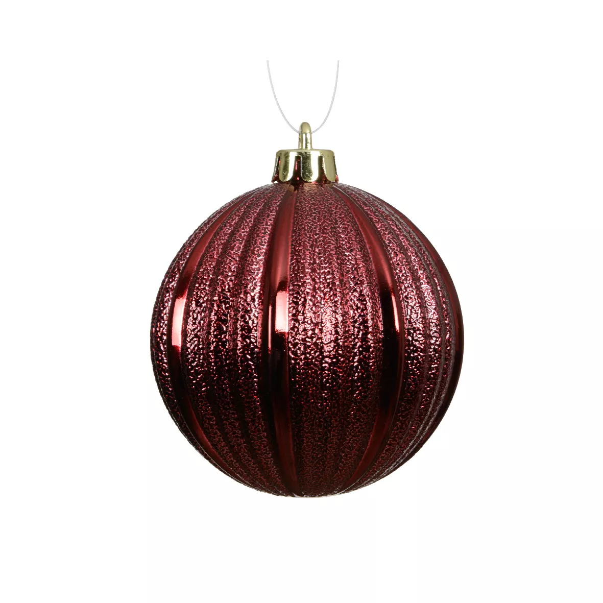Set di 6 Palline di Natale (D80 mm) Glitter Bordeaux