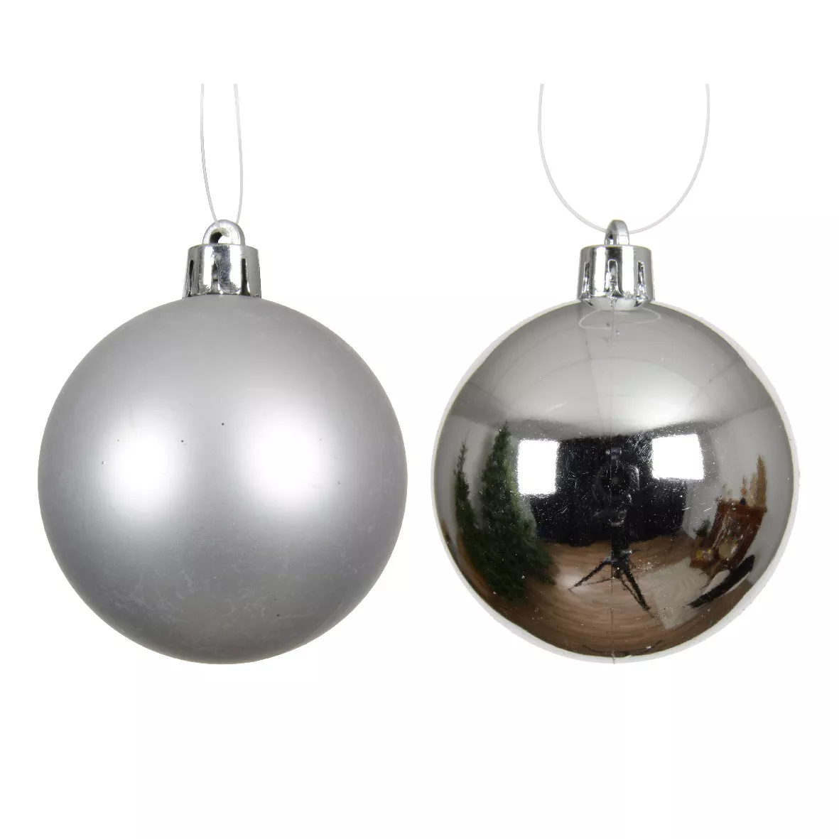 Lot de 4 boules de Noël (D100 mm) Aravis Argent
