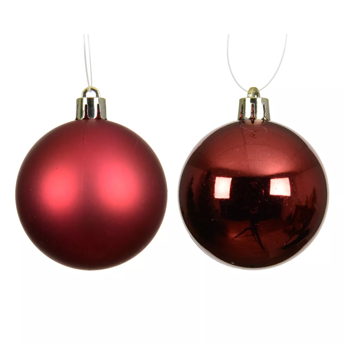 Lot de 4 boules de Noël (D100 mm) Aravis Bordeaux