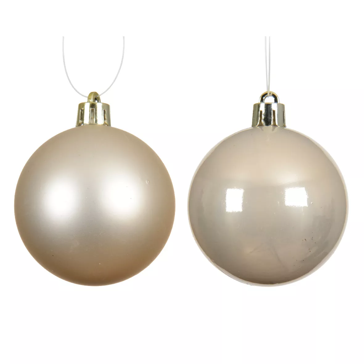 Lot de 4 boules de Noël (D100 mm) Aravis Beige