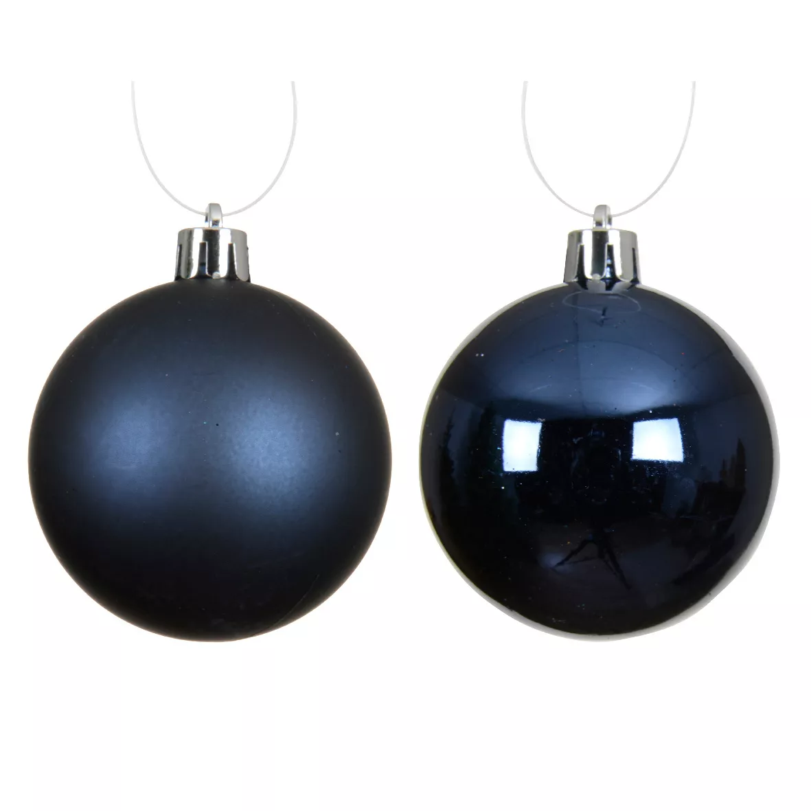 Lot de 4 boules de Noël (D100 mm) Aravis Bleu nuit