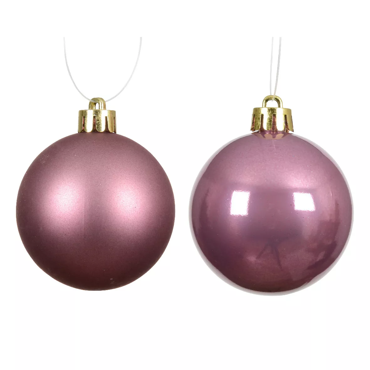 Lot de 4 boules de Noël (D100 mm) Aravis Rose pâle