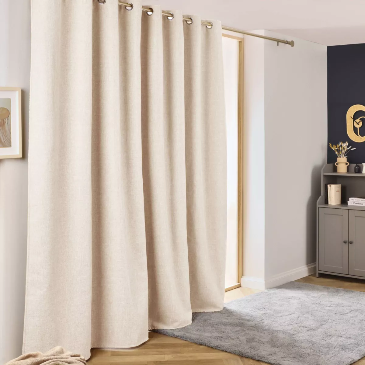 Rideau obscurcissant thermique (280 x 240 cm) Alba Beige grège