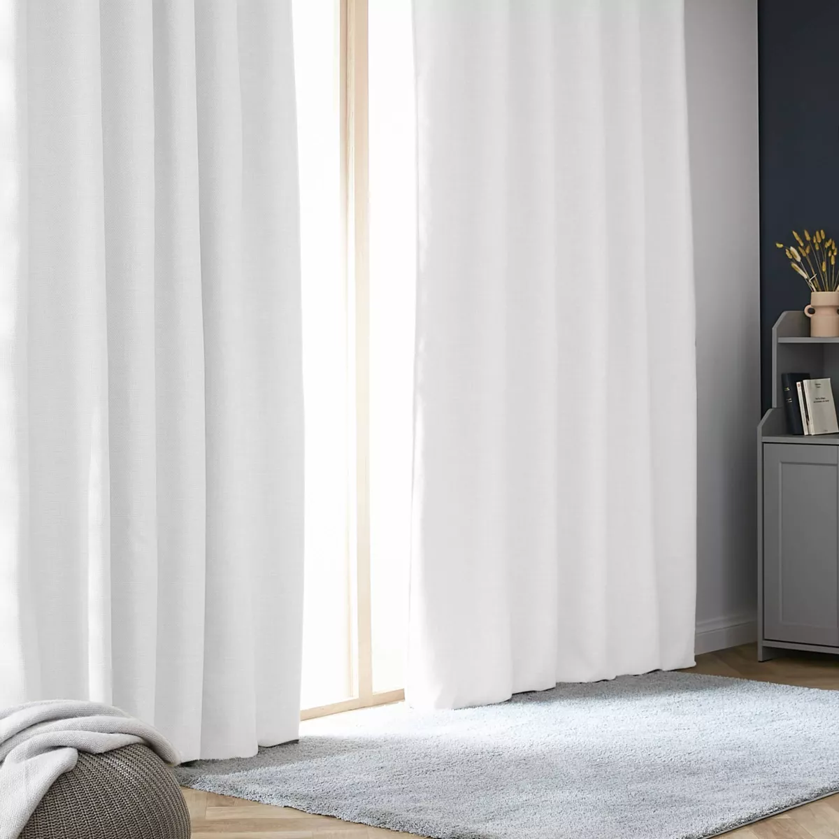 Rideau obscurcissant thermique galon fronceur (180 x 260 cm) Alba Blanc