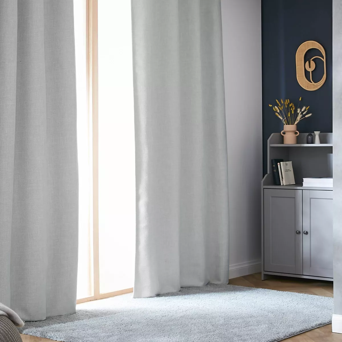 Rideau obscurcissant thermique galon fronceur (140 x 240 cm) Alba Gris