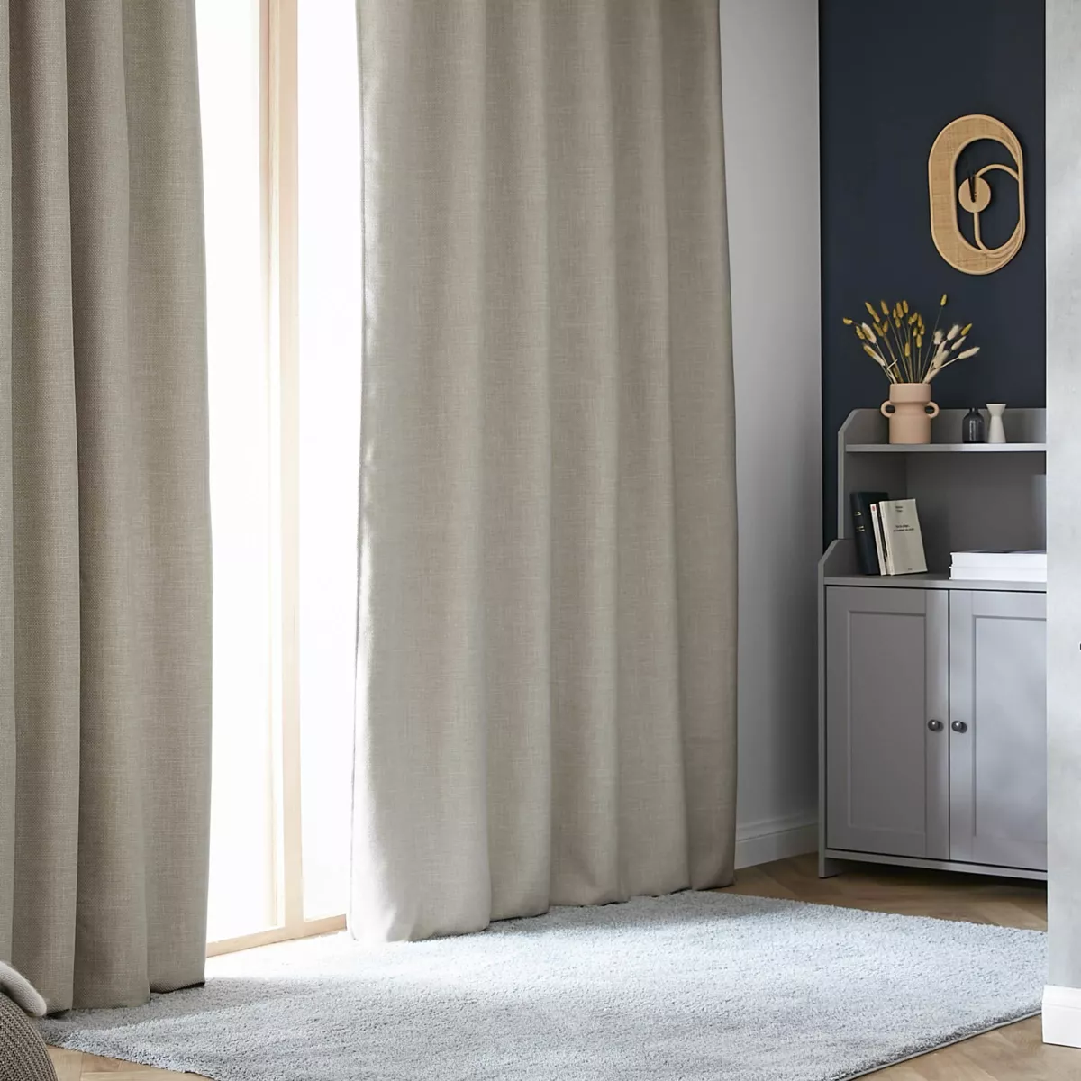 Rideau obscurcissant thermique galon fronceur (140 x 240 cm) Alba Taupe