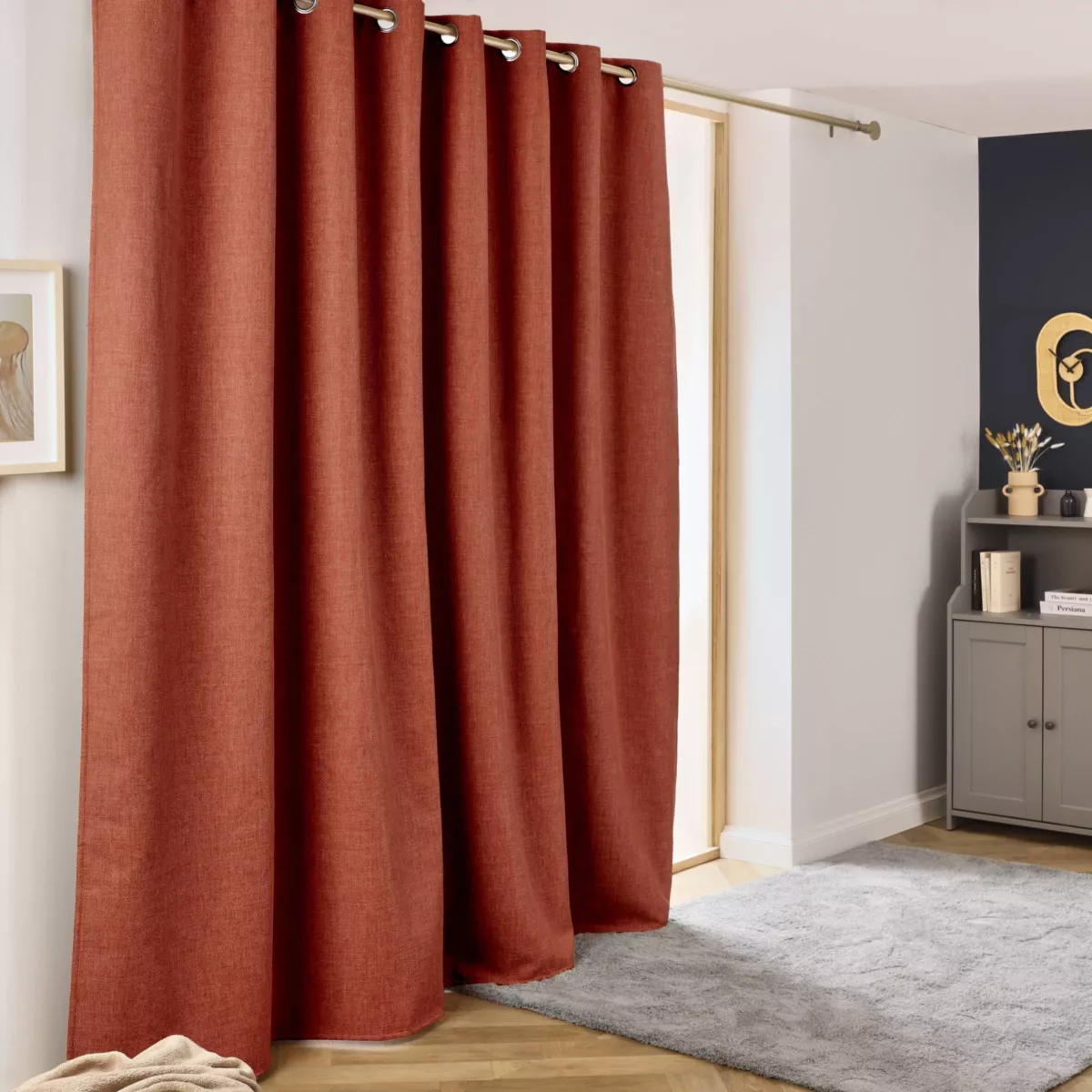 Rideau obscurcissant thermique (280 x 240 cm) Alba Terracotta