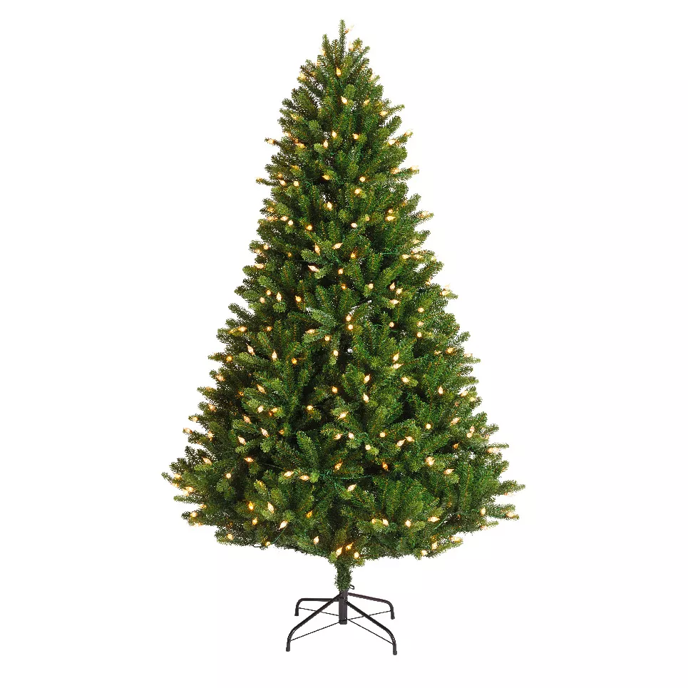 Sapin de Noël artificiel lumineux 520 LED (H240 cm) Barrow Vert sapin