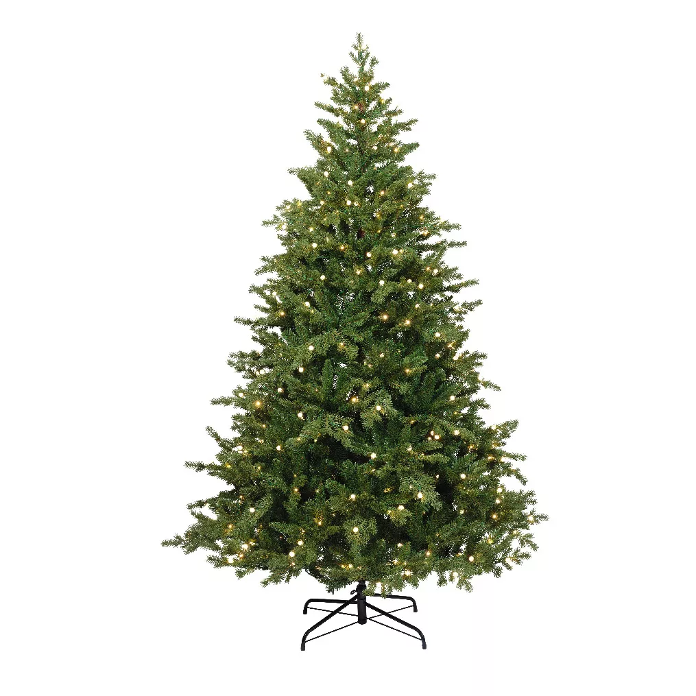Sapin de Noël artificiel lumineux 600 LED (H240 cm) Idaho Vert sapin