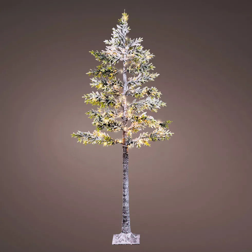 Árbol luminoso 96 LED (H180 cm) Abeto con ramas escarchadas Blanco cálido