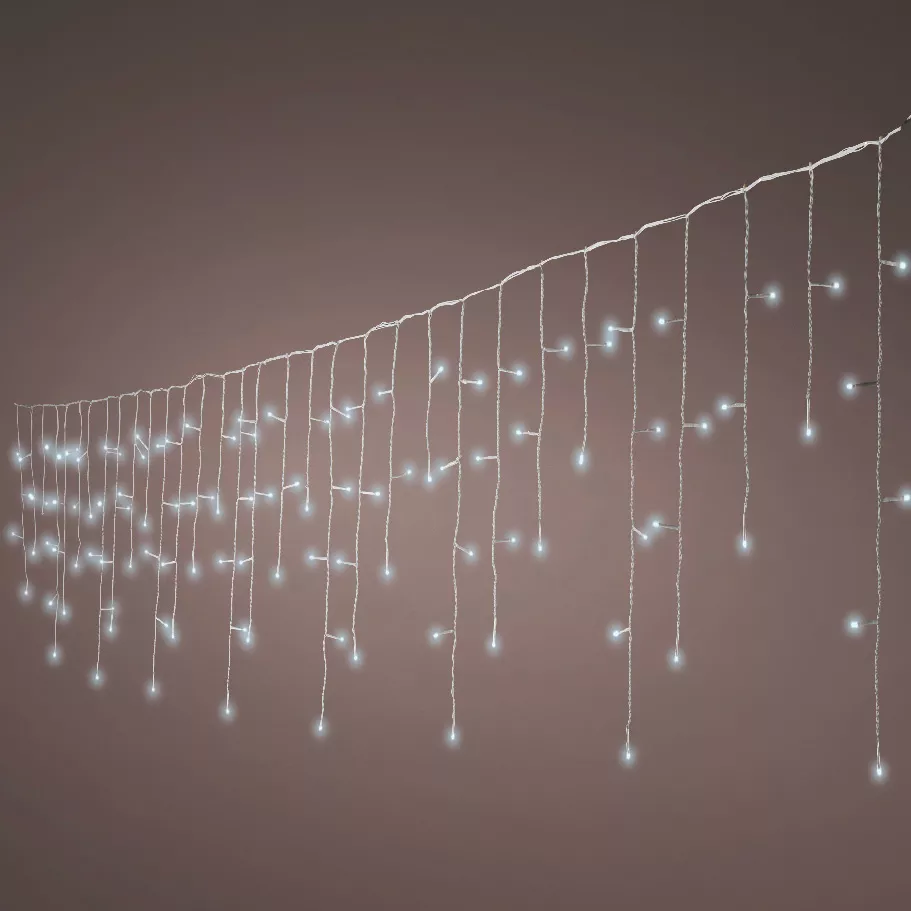 Stalactite lumineuse 7,50 m 175 LED câble blanc Stars Blanc froid
