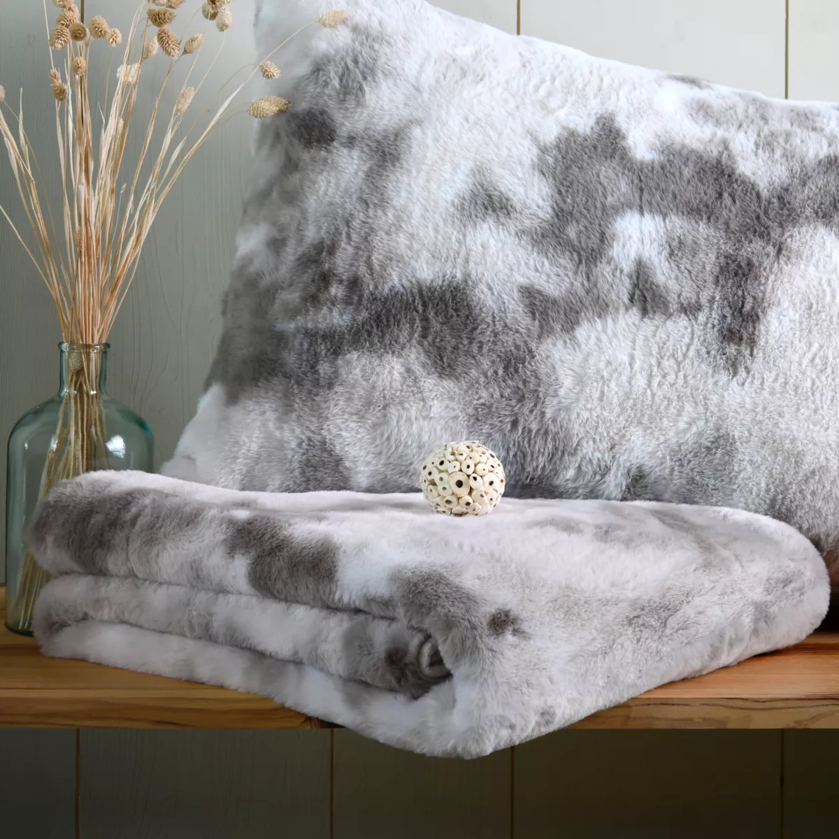 Plaid in finta pelliccia (180 x 220 cm) Harald Beige