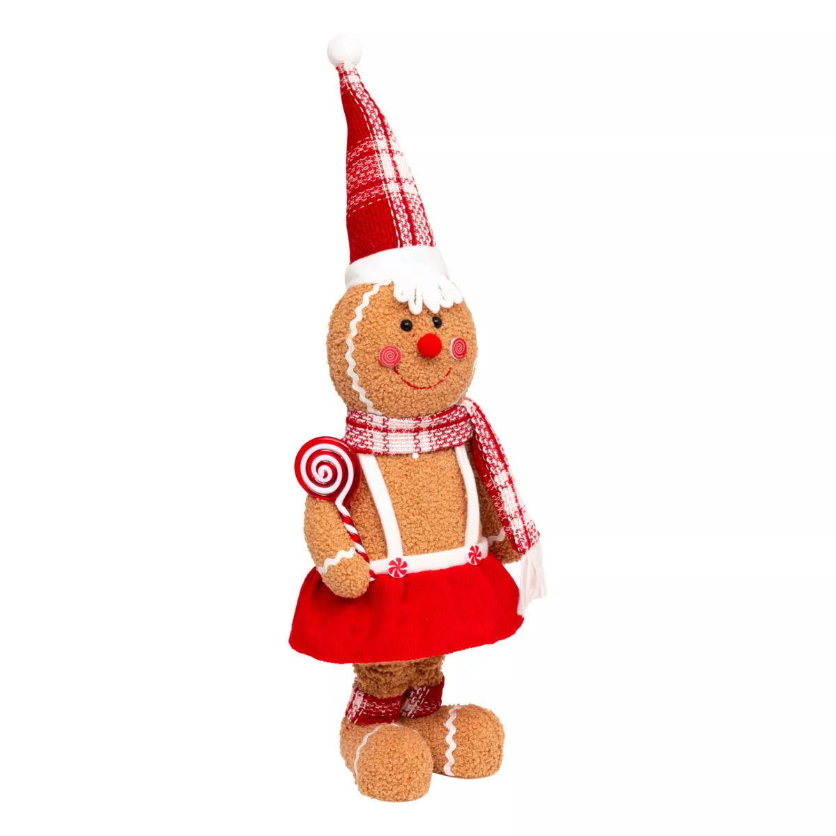 Lebkuchenmann mit Teleskopbeinen (H89 cm) Miss Weihnachten Hellbraun