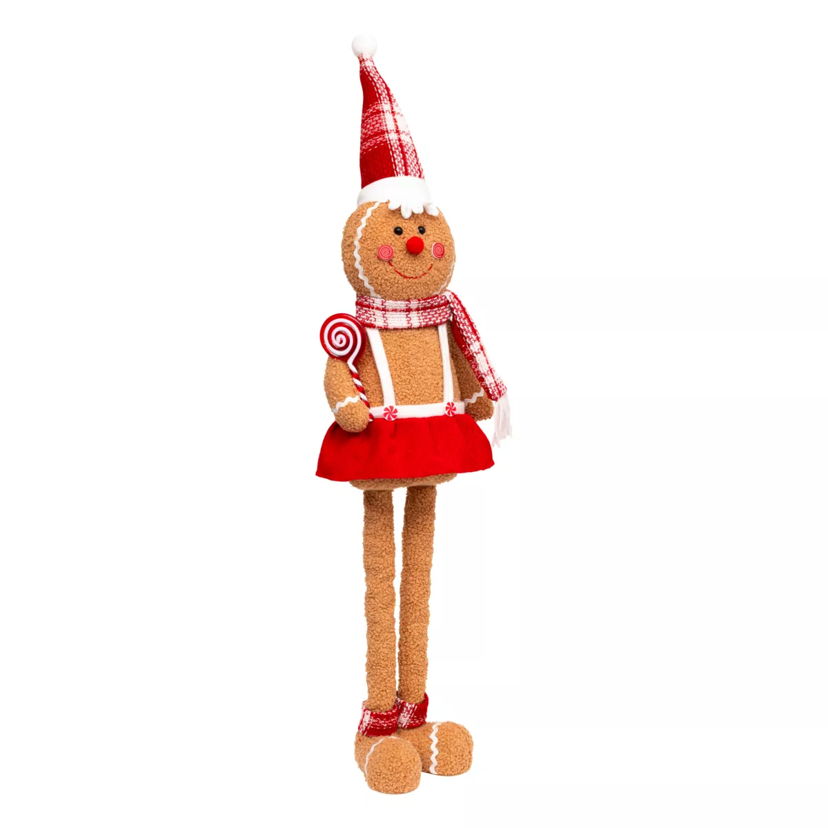 Lebkuchenmann mit Teleskopbeinen (H89 cm) Miss Weihnachten Hellbraun
