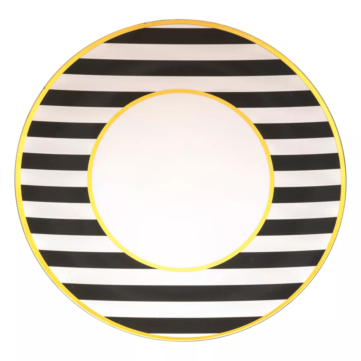 Set di 12 sottopiatti a righe Nero e Bianco