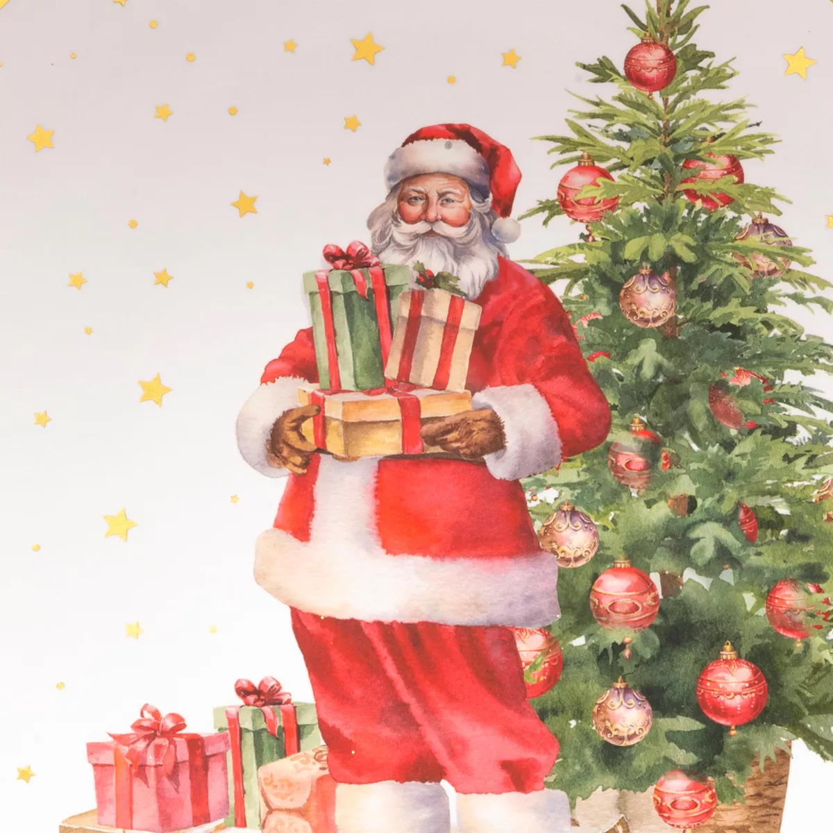Set di 12 sottopiatti Babbo Natale e regali