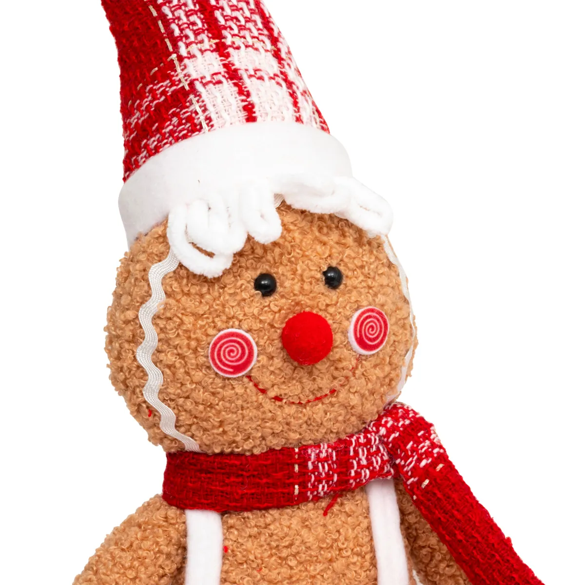Sitzender Lebkuchenmann (H43 cm) Miss Weihnachten Hellbraun