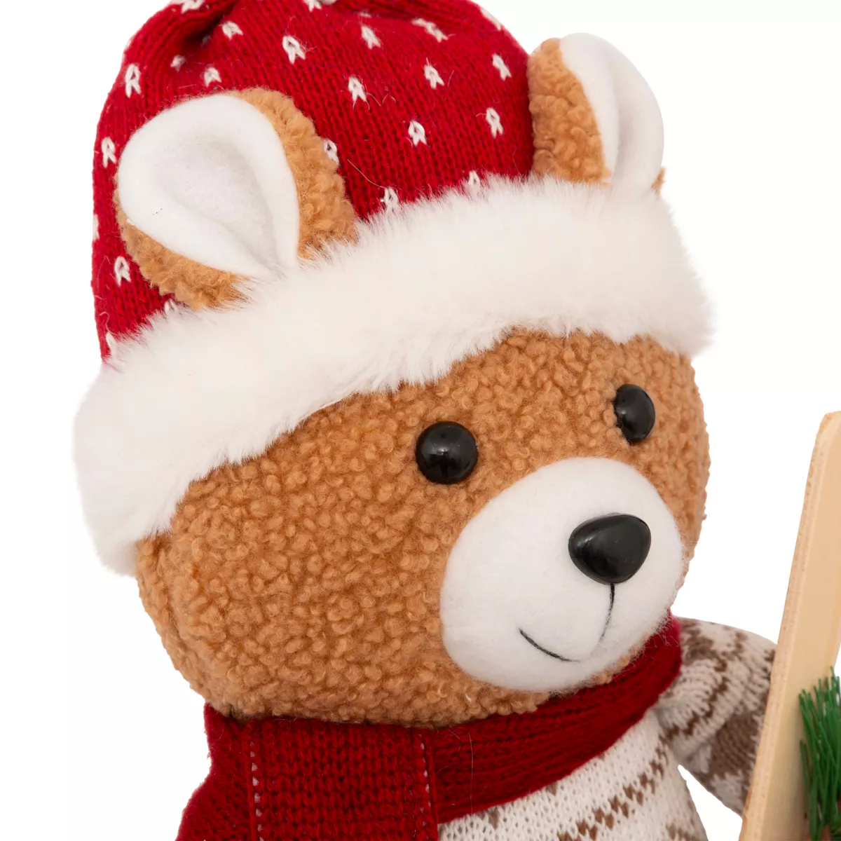 Orso peluche in piedi (H50 cm) Piccolo Sciatore Rosso