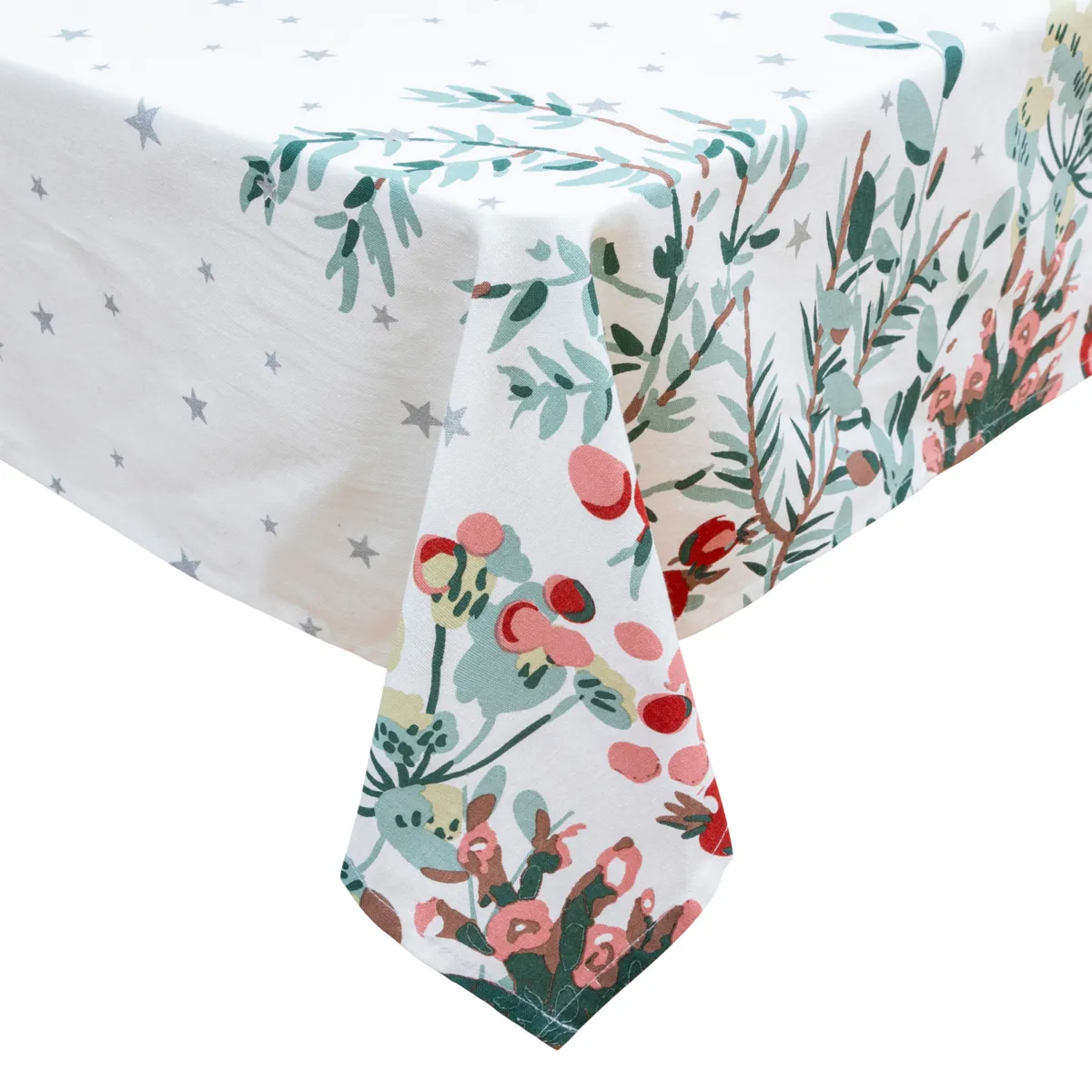 Tovaglia di Natale rettangolare (140 x 240 cm) Natale Natura Bianco