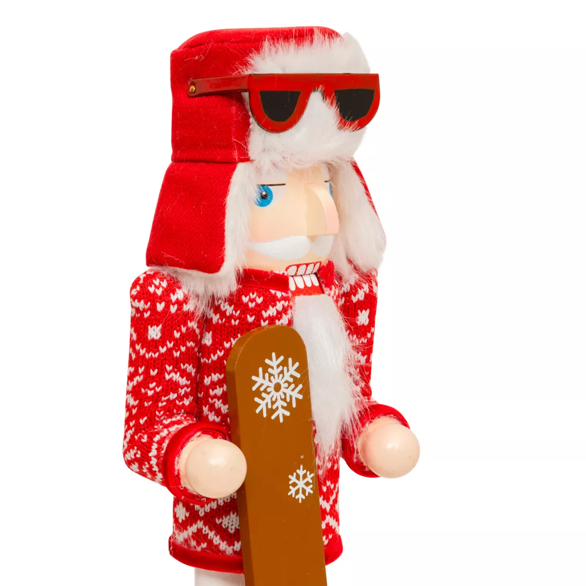 Casse-noisette en bois (H38 cm) Bernardo en snow Rouge et blanc