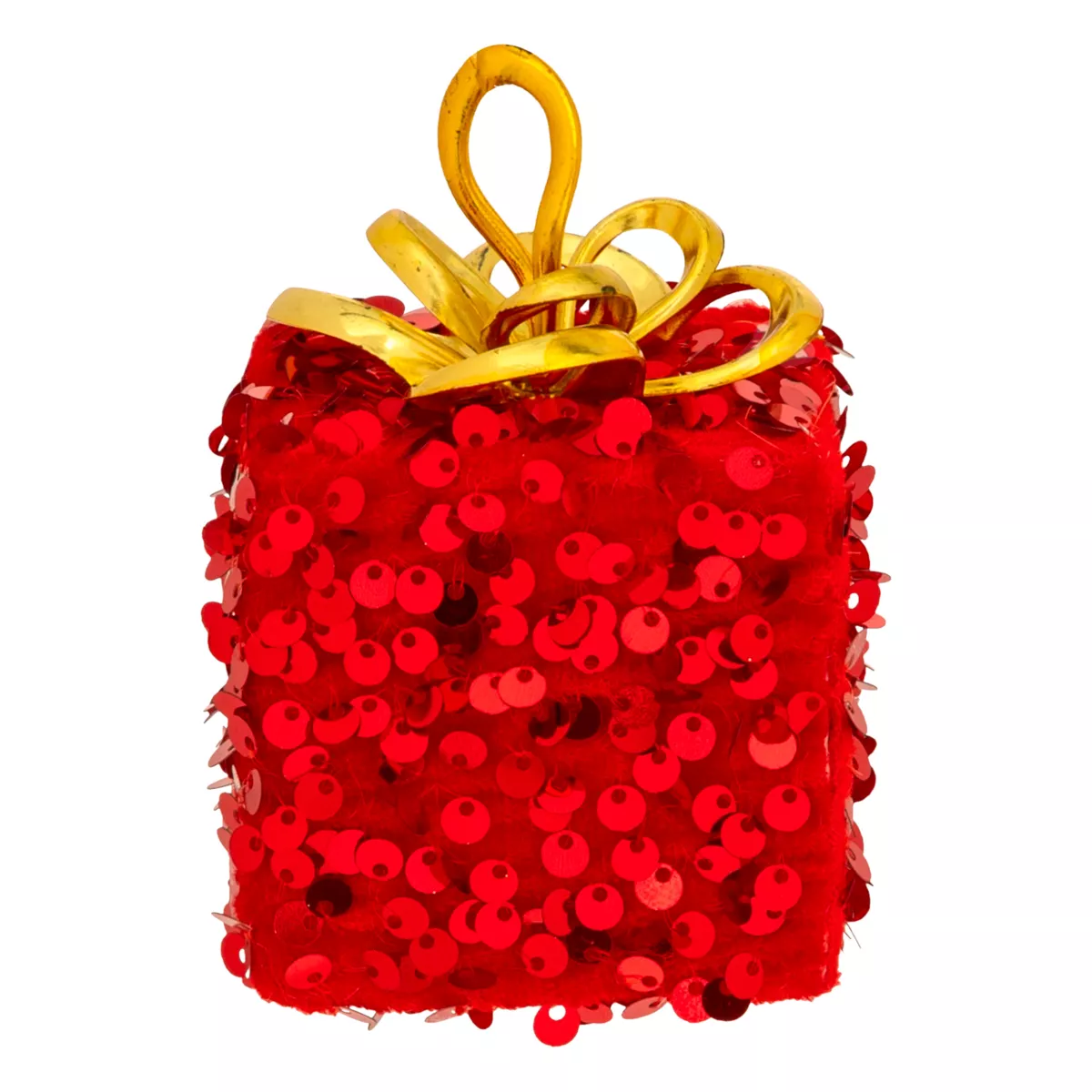 Regalo di Natale da appendere (H10 cm) Paillettes Rosso