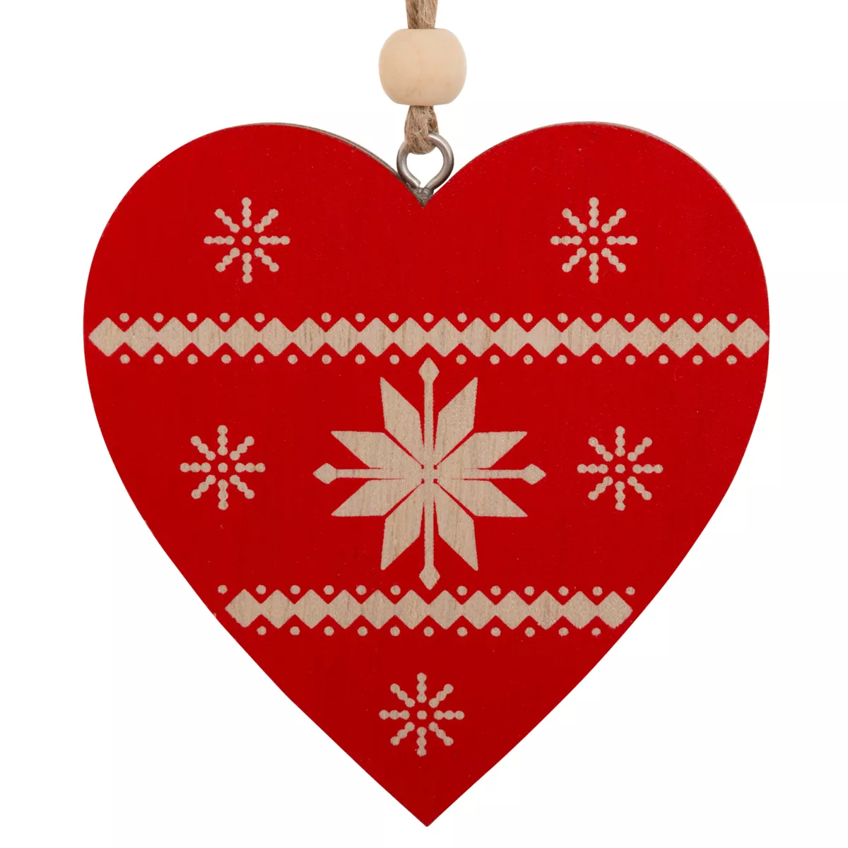 Set di 2 pendenti in legno (H8 cm) Duo Savoyard Bianco e Rosso