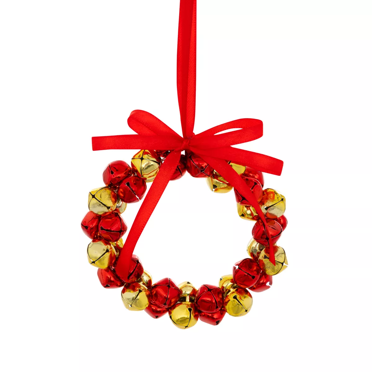 Sospensione natalizia in metallo (D10,5 cm) Campanelli Rosso