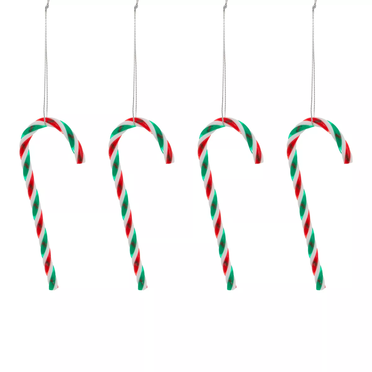 Set di 4 Zuccheri Filati (H12 cm) Confetteria Verde e Rosso