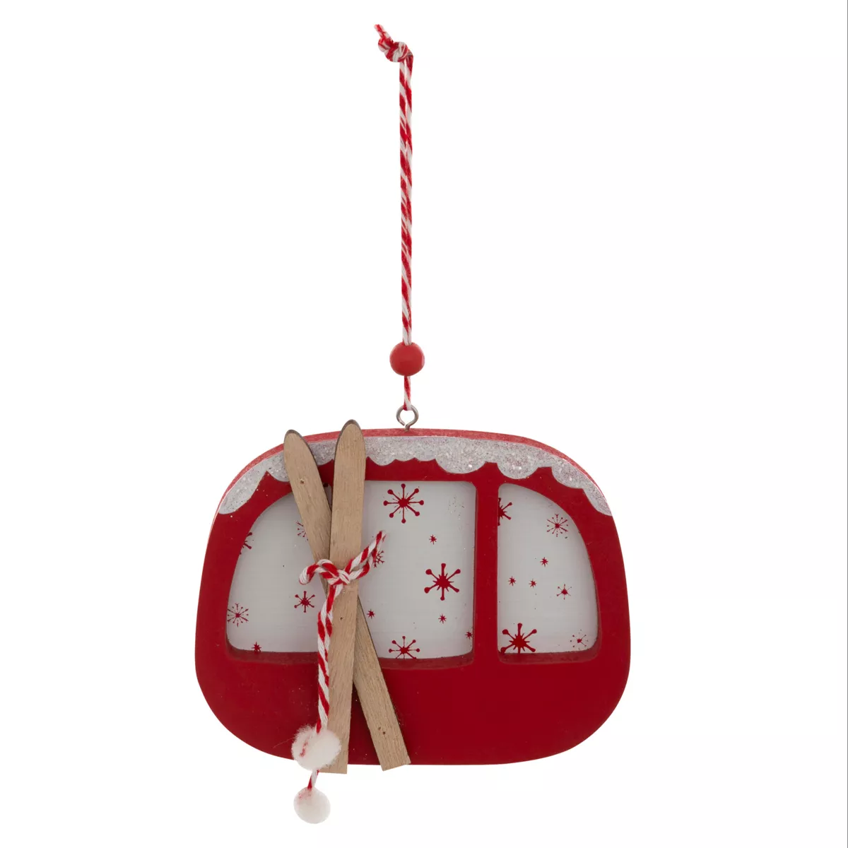 SUSPENSION DE NOEL BOIS CABINE SKI RGE 10CM