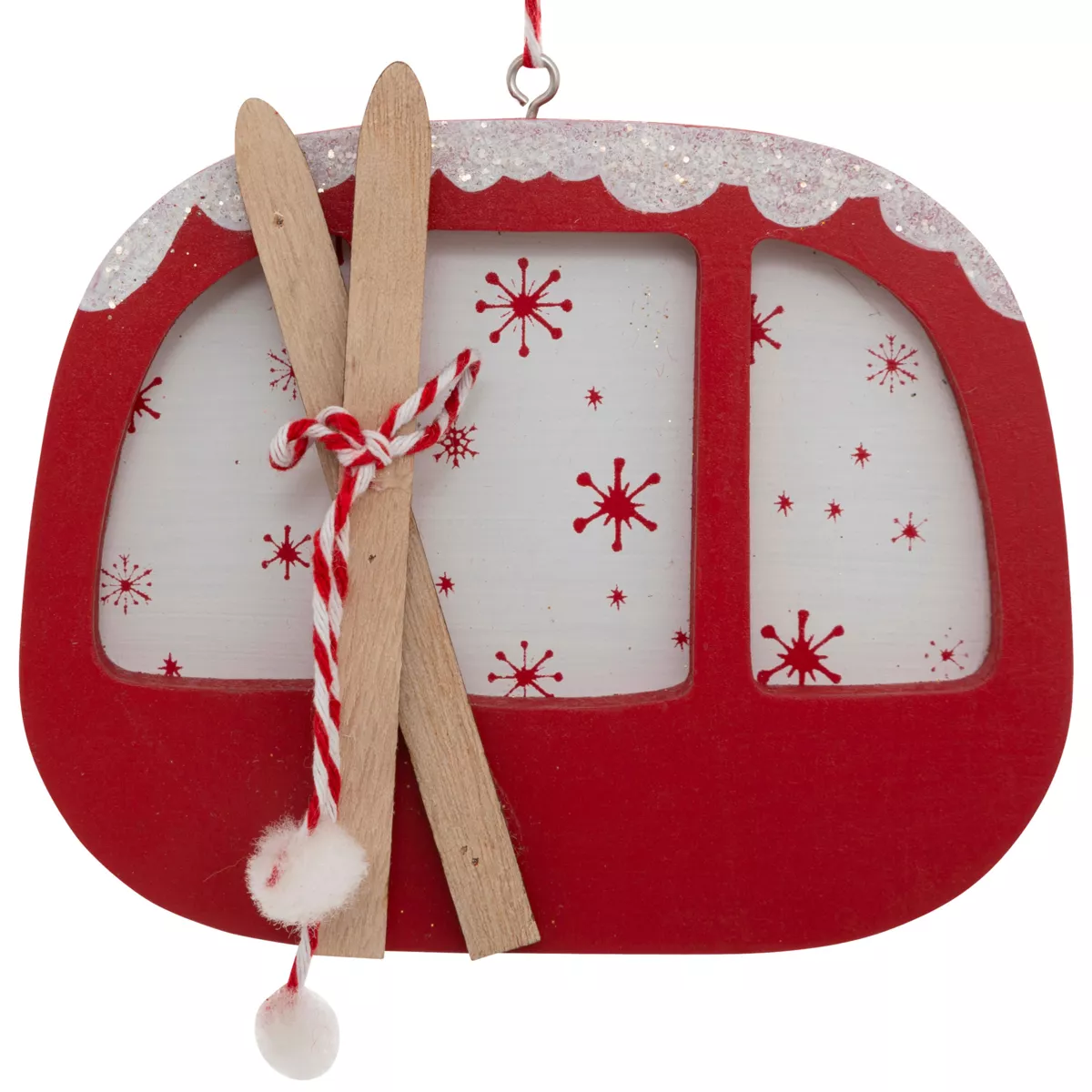 SUSPENSION DE NOEL BOIS CABINE SKI RGE 10CM