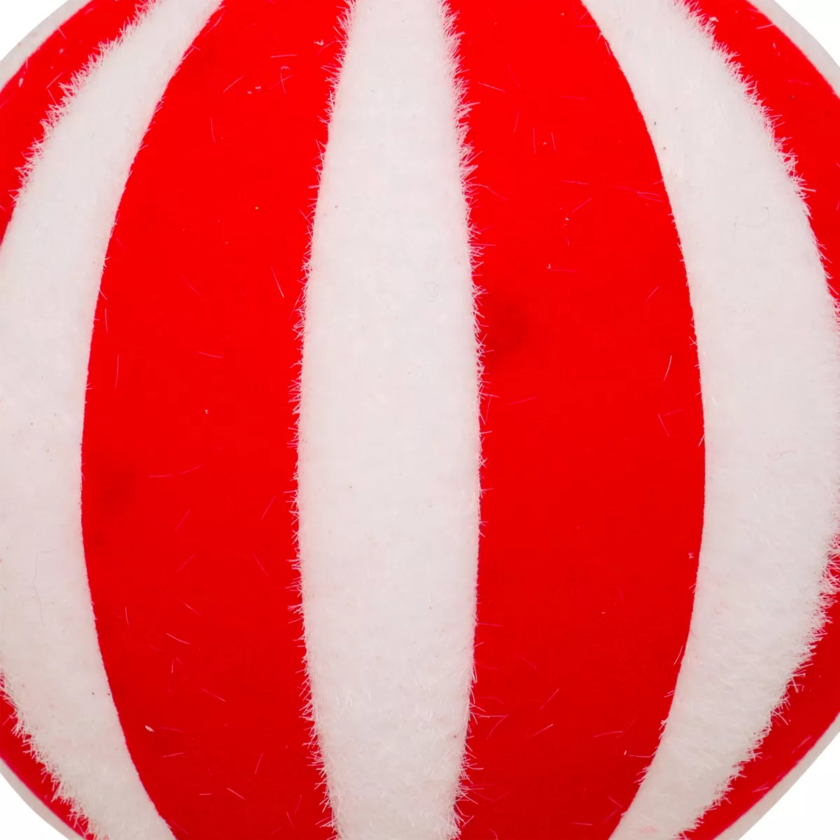 Pallina di Natale (D100 mm) a Righe Rosse e Bianche