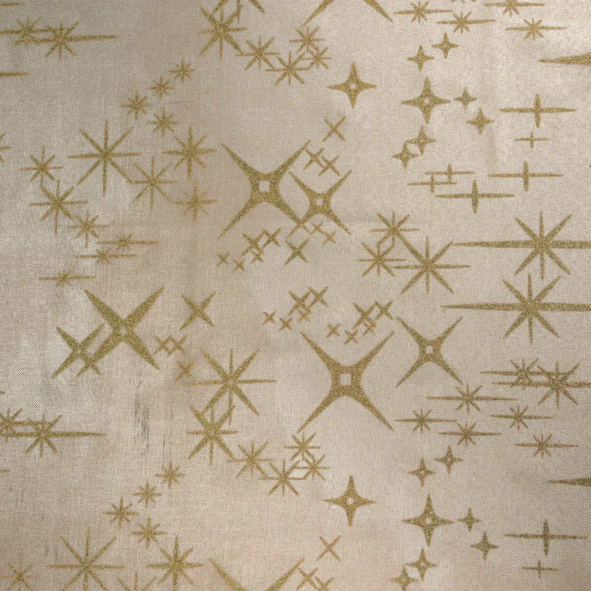 Tovaglia natalizia rettangolare (140 x 240 cm) Stelle Celesti Beige e dorato