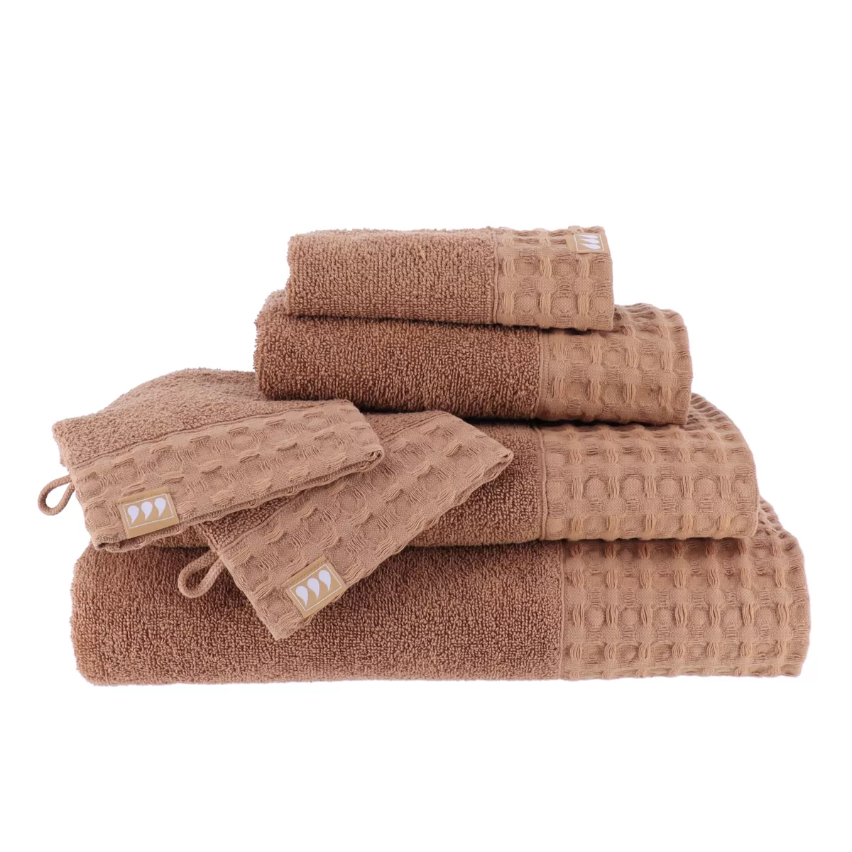 SERVIETTE INVITE 30X50 CM 100% COTON - CARAMEL