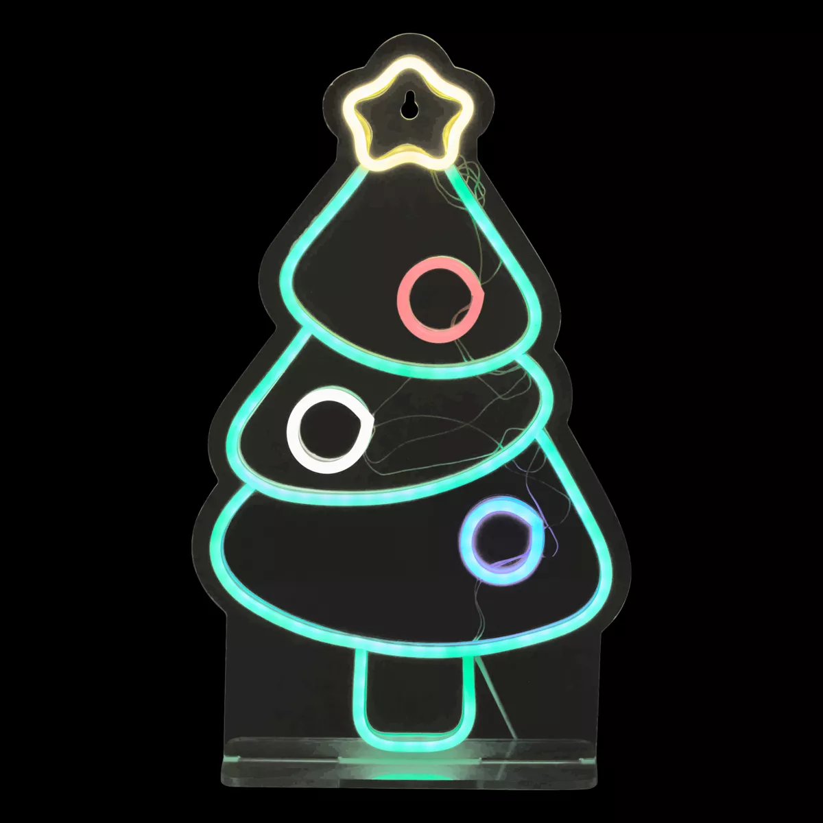 Insegna luminosa USB (H40 cm) Neon Albero di Natale Multicolore