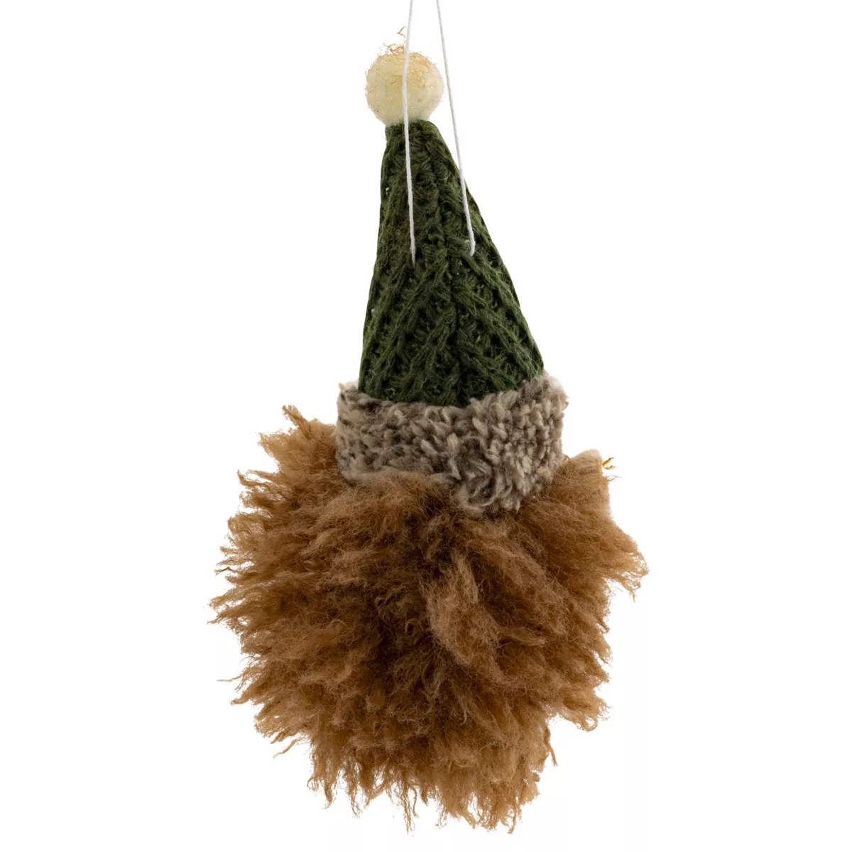 Decorazione Natalizia Sospesa (H15 cm) Testa di Riccio Marrone Chiaro