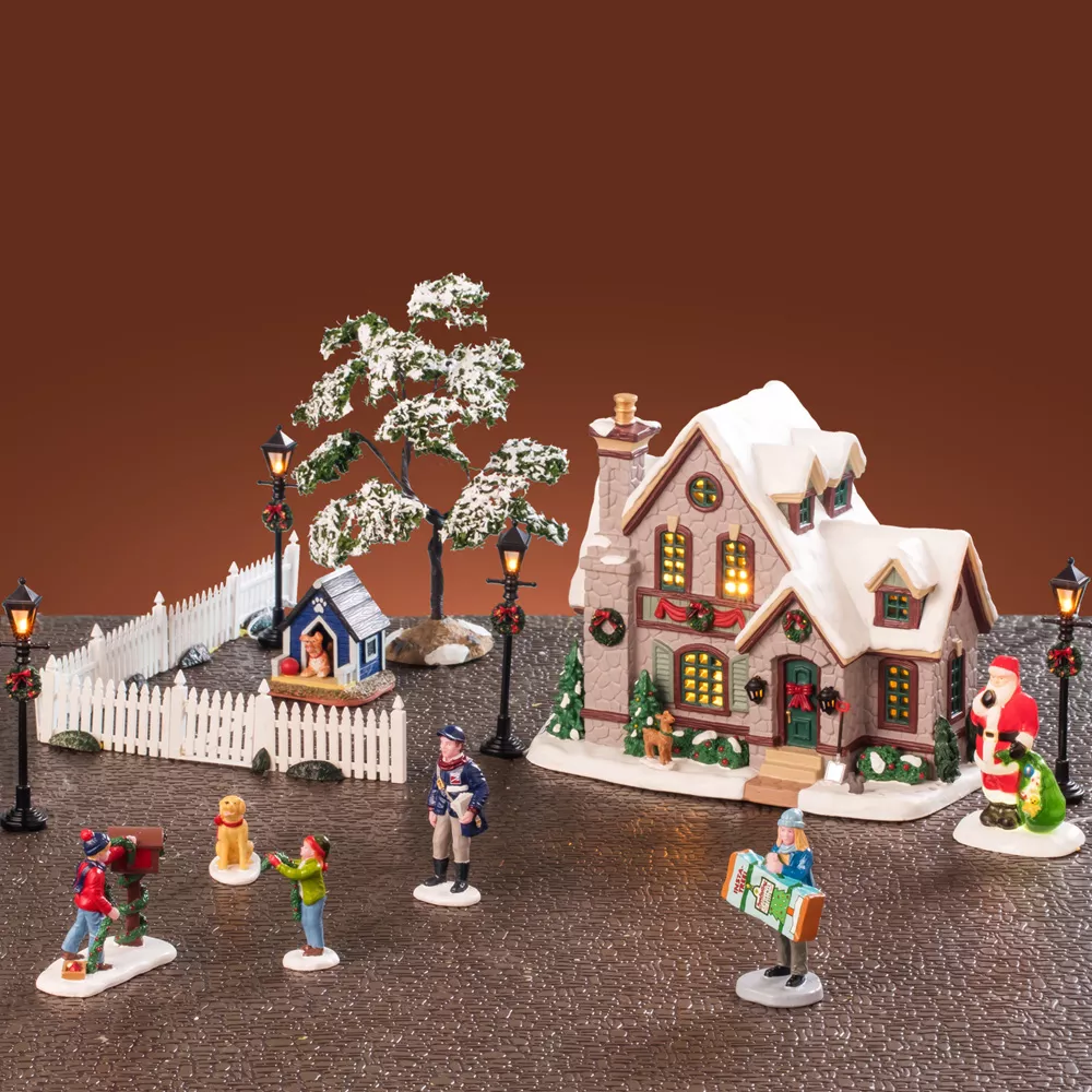 Villaggio di Natale Lemax luminoso Set completo Natale Bianco