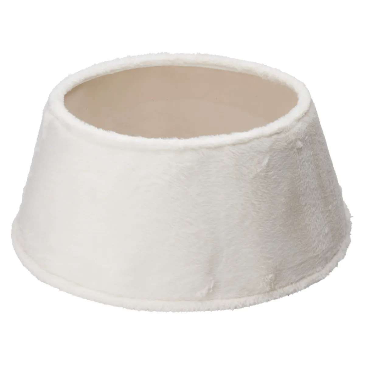 Copertura per base albero di Natale (D55 cm) Finta pelliccia Bianca