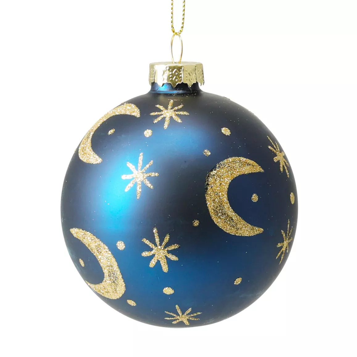 LOT DE 12 BOULE DE NOèL VERRE 8CM LUNE 6