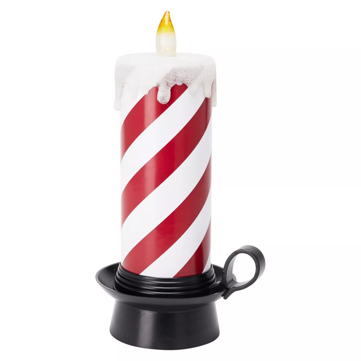 Bougie lumineuse déco LED (H30 cm) Candy Candle Rouge et blanc