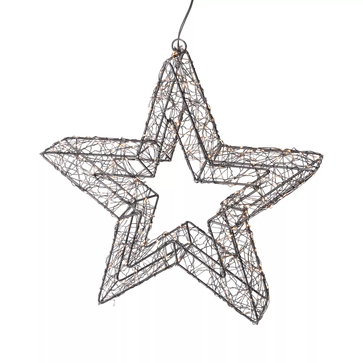 ƒTOILE AVEC LED 38CM NOIR