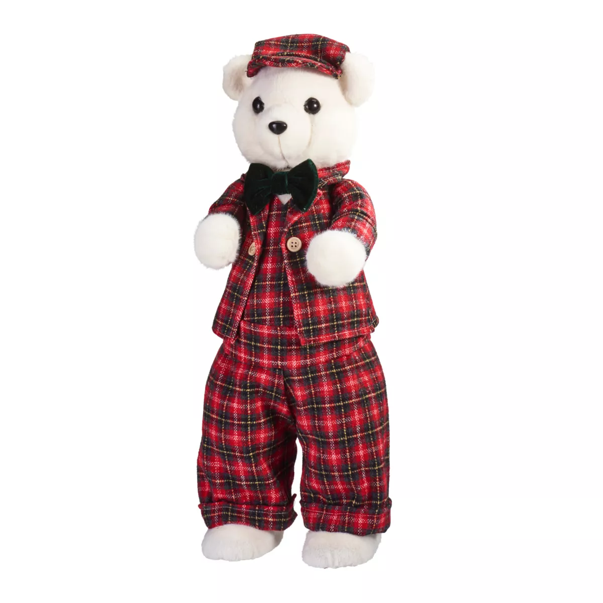 Orso di Natale (H52 cm) Teddy a quadri tartan Rosso