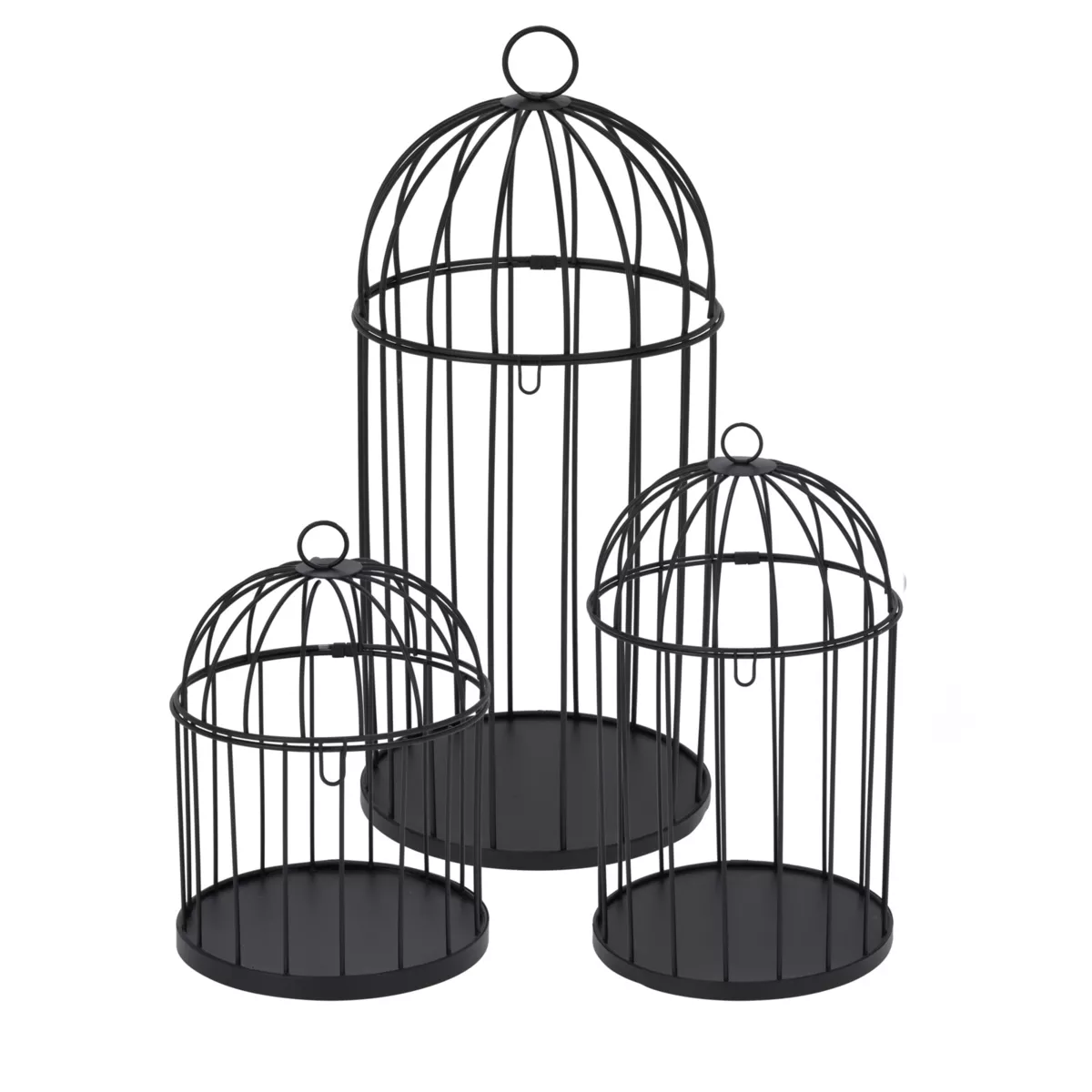 Set di 3 gabbie per uccelli (H41 cm) Christmas Chic Nero
