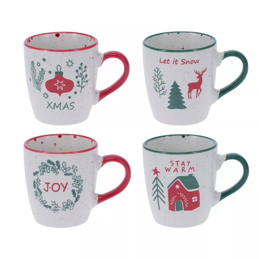Set di 4 Tazze di Natale Natale goloso Multicolore