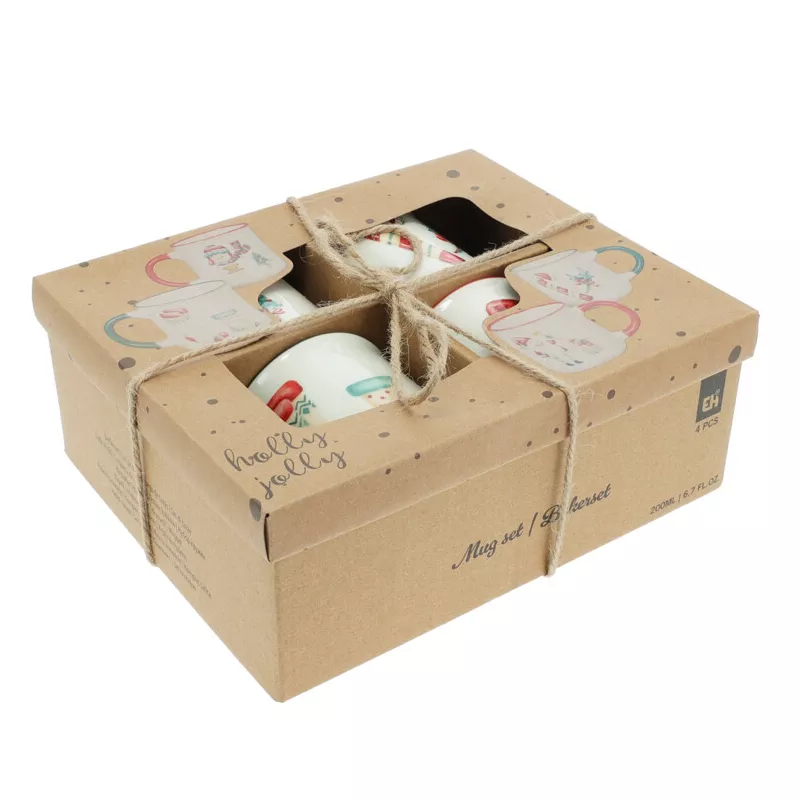 Set di 4 Tazze di Natale Dolce Natale Multicolore