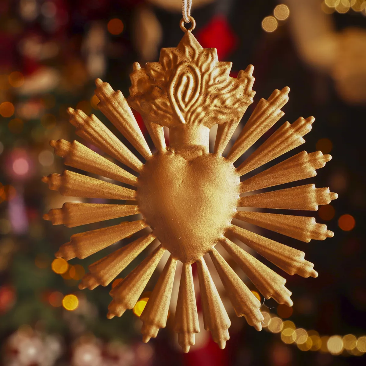 Weihnachtsaufhängung aus Metall (D14 cm) Exvoto Weihnachten Altes Gold