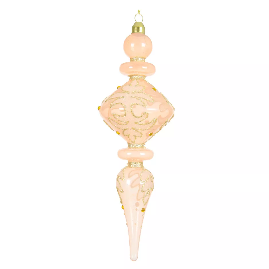 Set di 2 decorazioni natalizie in vetro (H24 cm) Riflesso di Mezzanotte Rosa