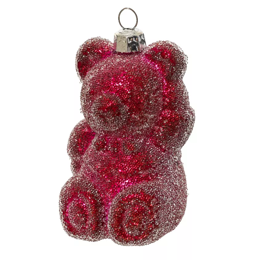 Set di 2 pendenti (H8 cm) Orsetto in zucchero Rosso