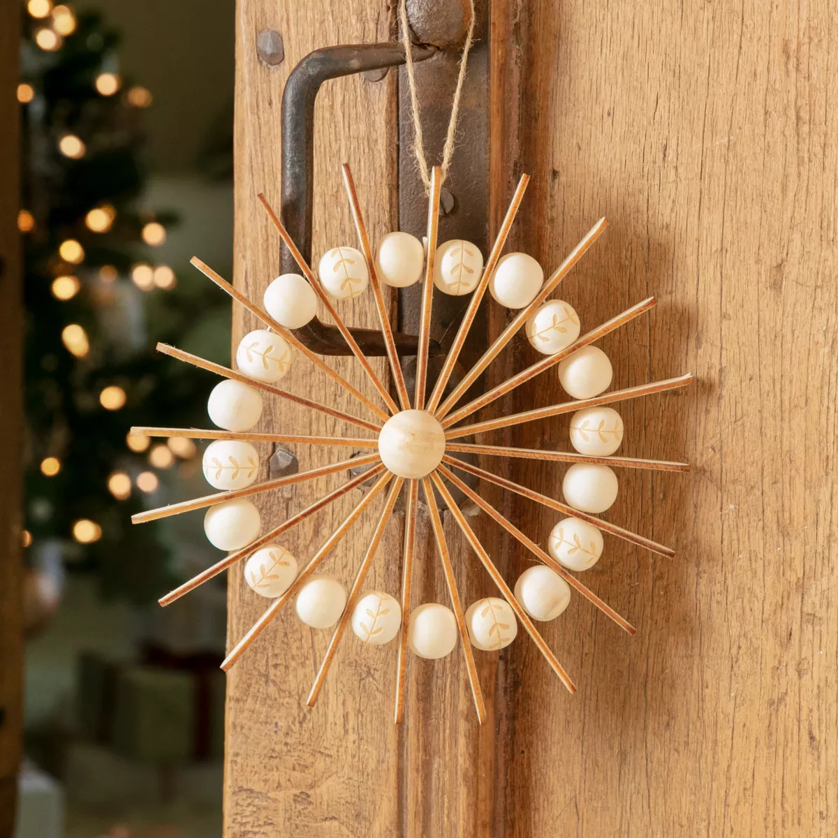 Decorazione natalizia sospesa in legno (D20 cm) Scandinavo Beige