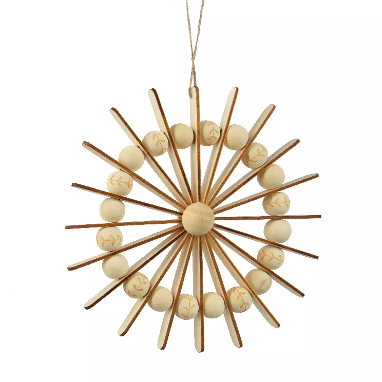 Decorazione natalizia sospesa in legno (D20 cm) Scandinavo Beige